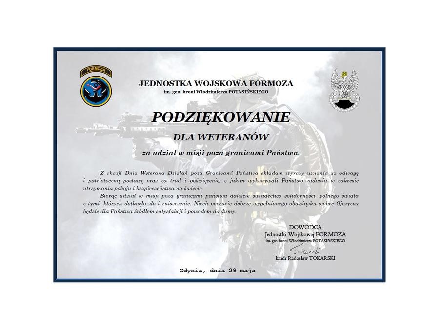 Podziękowania dla Weteranów