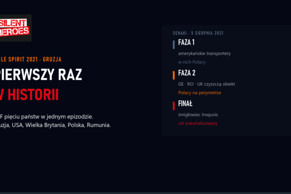 Karta Silent Heroes: Agile Spirit 2021, trzy fazy epizodu sil operacji specjalnych pod Senaki